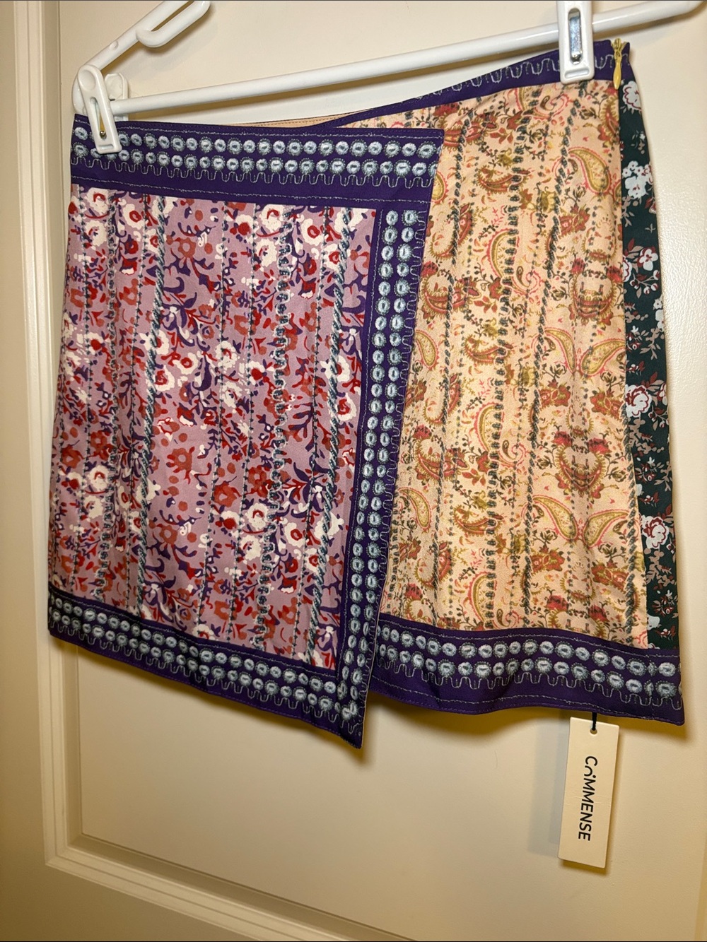 Commense Multi-Print Purple and Peach Swim Sarong
